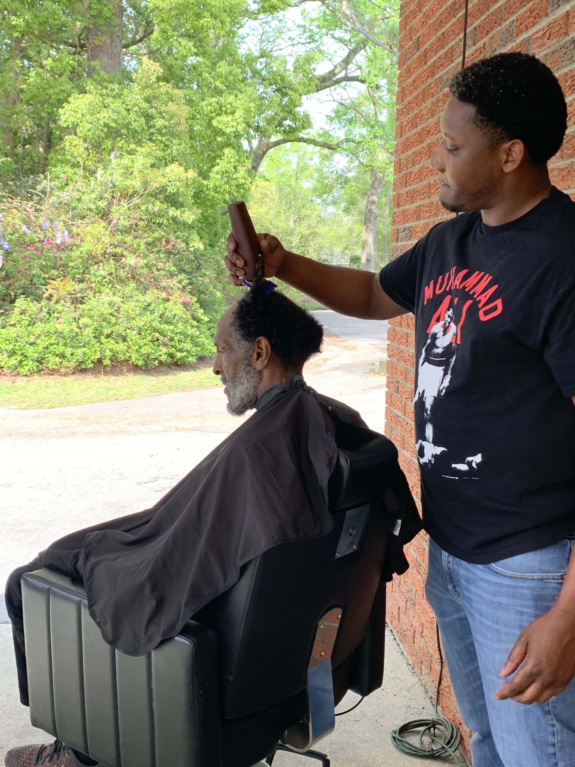 Thomas got a fresh haircut and beard trim from Evan!